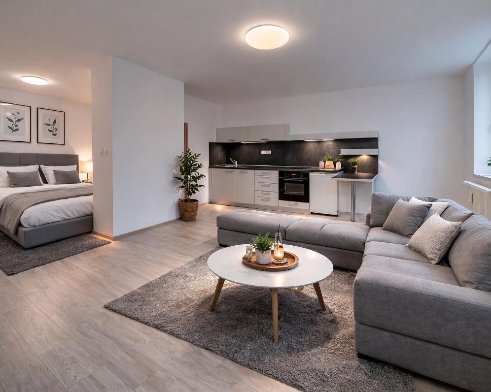 Pronájem bytu 1+kk (37 m²) s terasou 7 m2 v Poděbradech, ulice Lidická